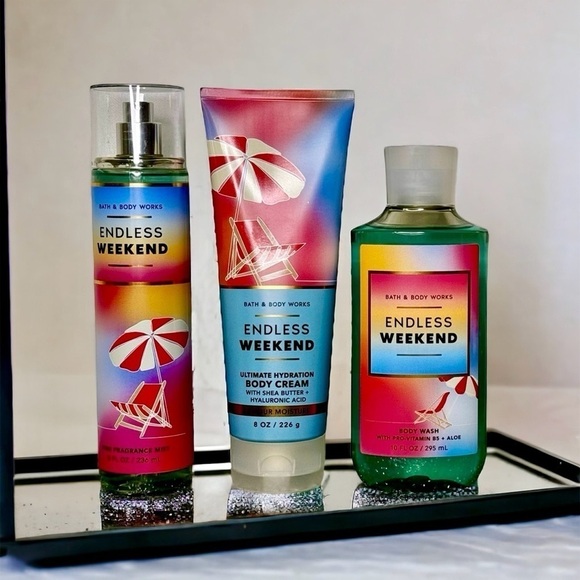 Bath & Body Works Endless Weekend Tropical Summer Gift Set Lotion Shower Gel Nwt